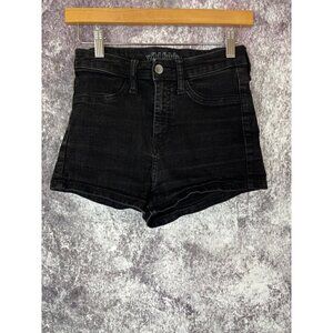 Wild Fable Shorts Women's 4/27 Black High Rise Jean Denim Cuffed School Beach